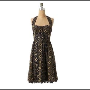ANTHRO • Edme & esyllte rhythmic receptions halter dress SIZE 8